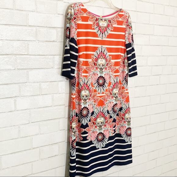 NWT ELIZA J Paisley and Stripes Jersey Knit Dress - Picture 10 of 15